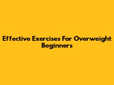Effective Exercises For Overweight Beginners