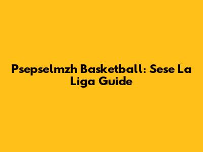 Psepselmzh Basketball: Sese La Liga Guide