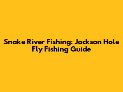 Snake River Fishing: Jackson Hole Fly Fishing Guide